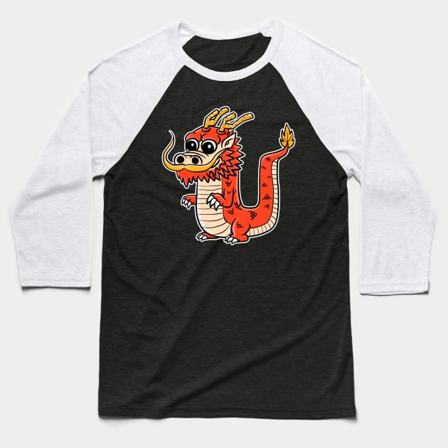 Chibi Red Dragon Baseball T-Shirt by rudypagnel